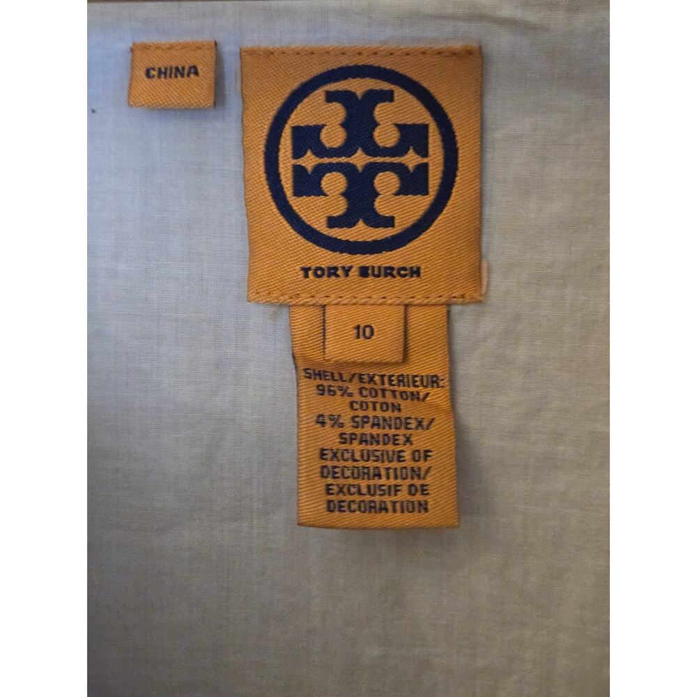 Tory Burch Sheath Dress Womens 8 Linen/Cotton Blend Silver Buckle Zippers. - Picture 5 of 10